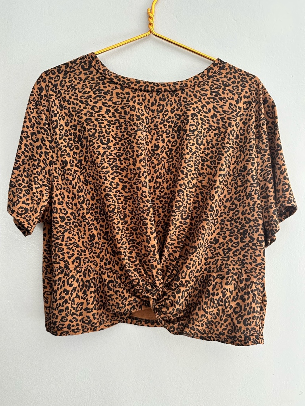 Shein Leopard Print T-Shirt with Knot